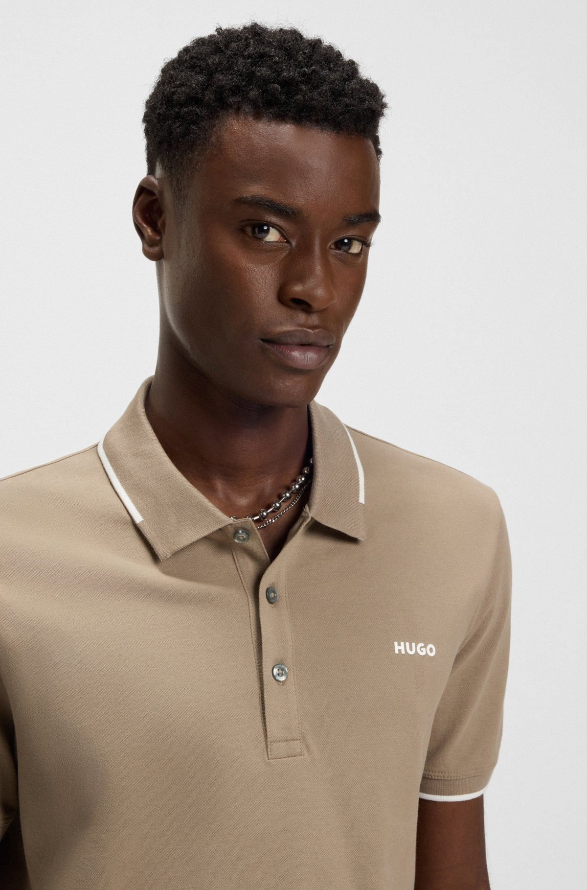 STRETCH-COTTON SLIM-FIT POLO SHIRT WITH PRINTED LOGO - 3