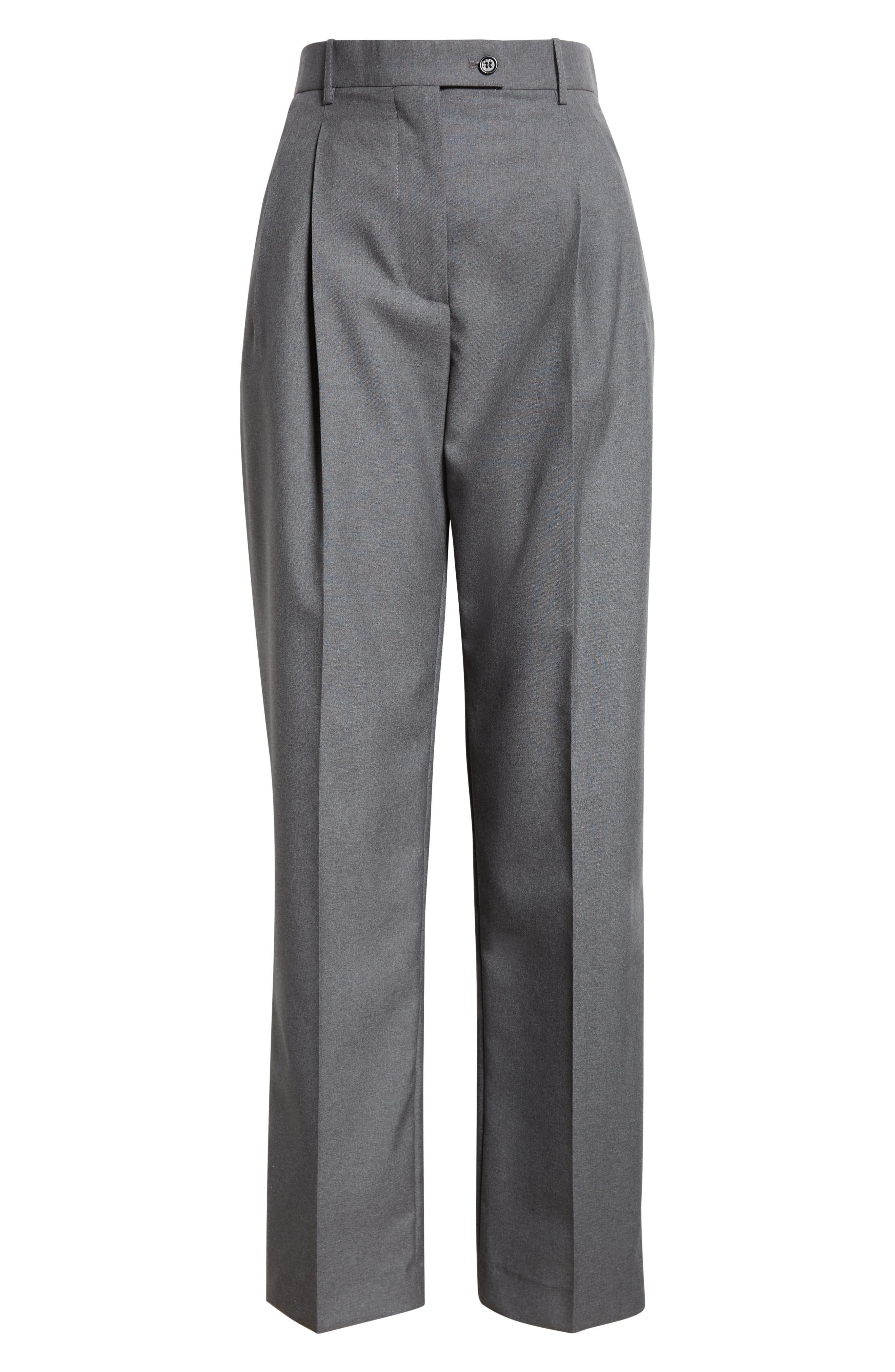 Marni Pleated Virgin Wool Pants in Graphite at Nordstrom - 5