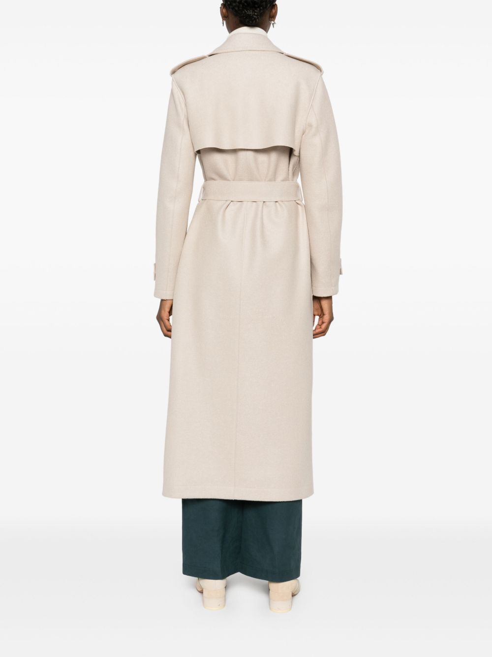 belted wool coat - 4