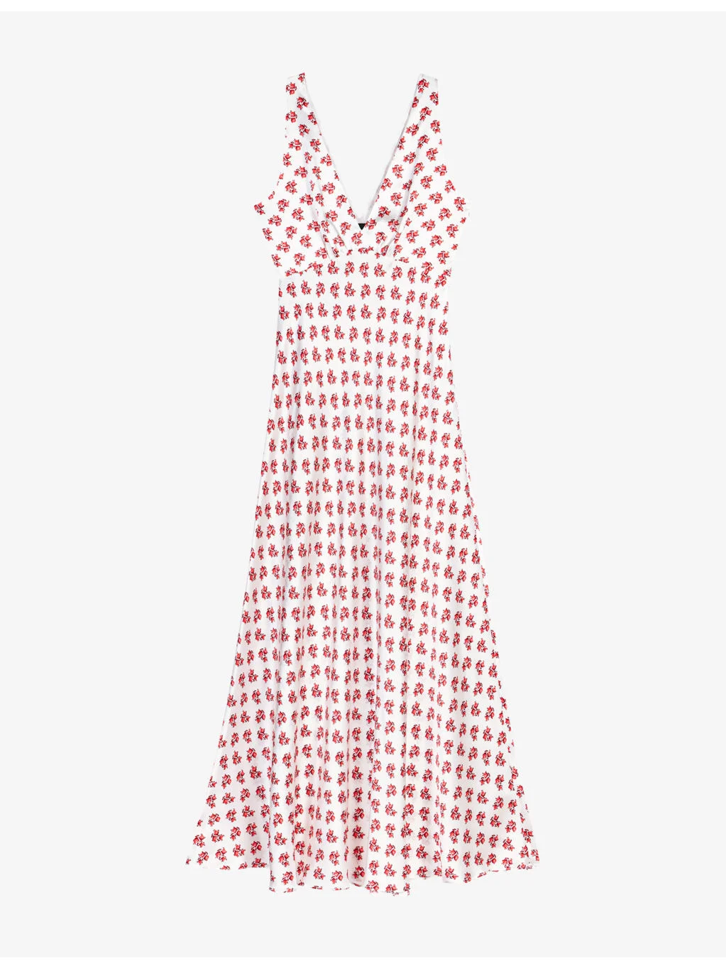 Floral-Print V-Neck Silk Maxi Dress - 1