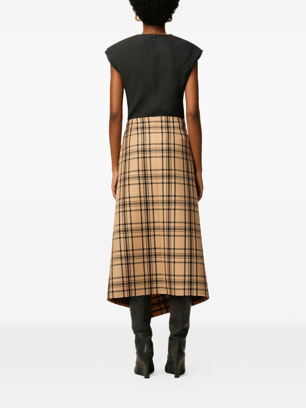 checked wrap midi skirt - 4