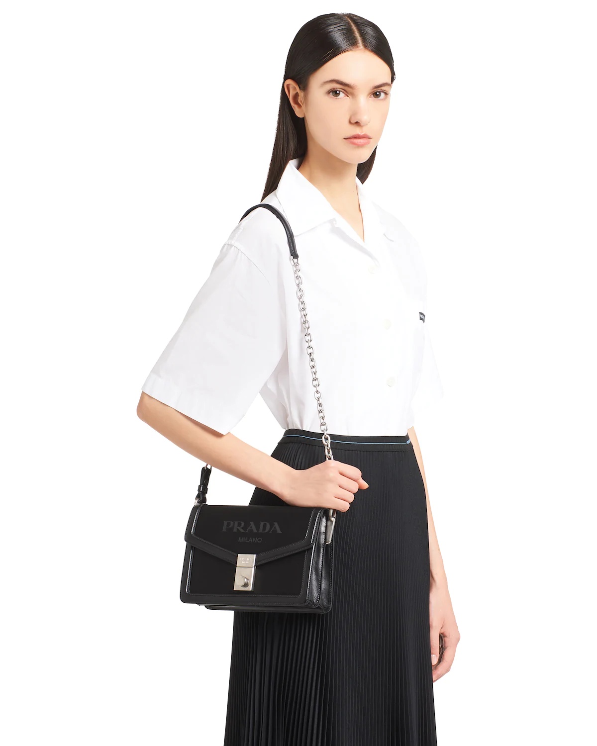 Nylon and leather shoulder bag - 2