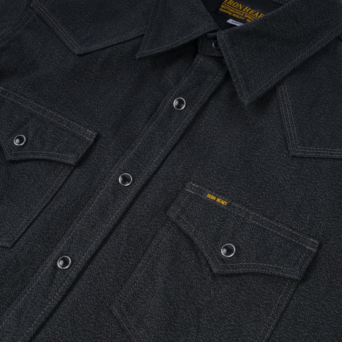 IHSH-367-BLK 10oz Mock Twist Twill Western Shirt - Black - 10
