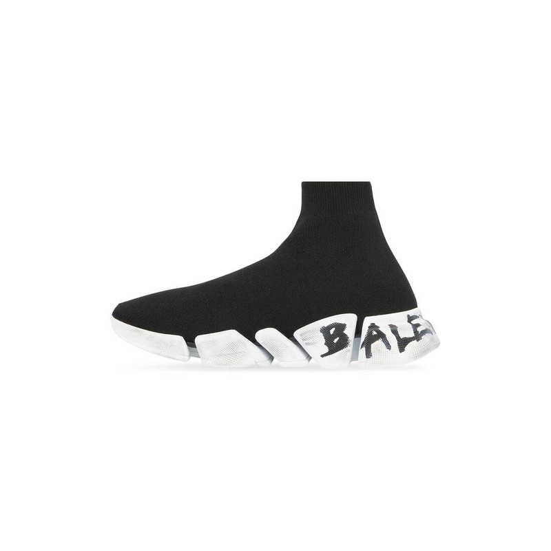 BALENCIAGA Women's Speed 2.0 Graffiti Recycled Knit Sneaker  in Black outlook