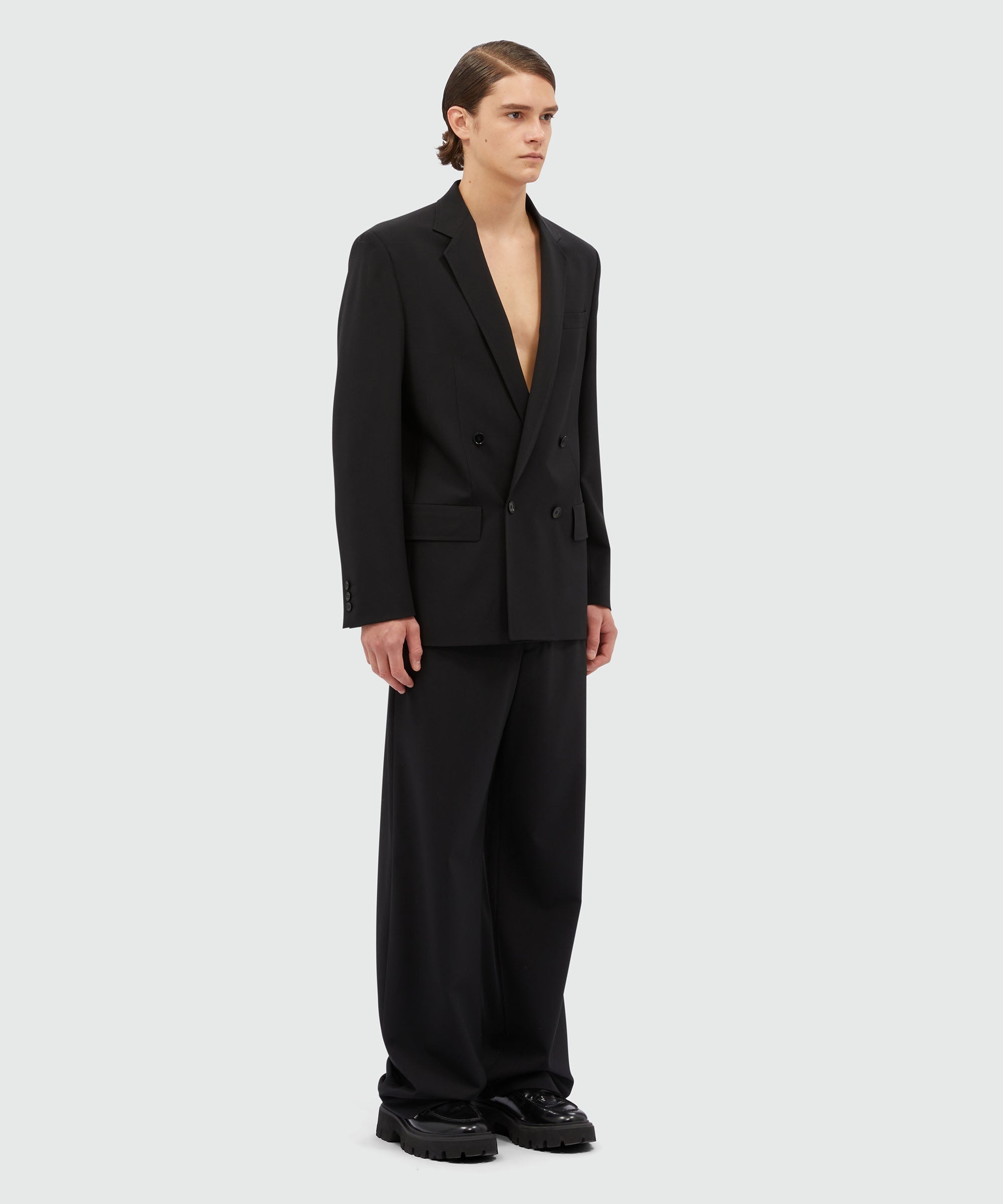 Black virgin wool trousers - 4