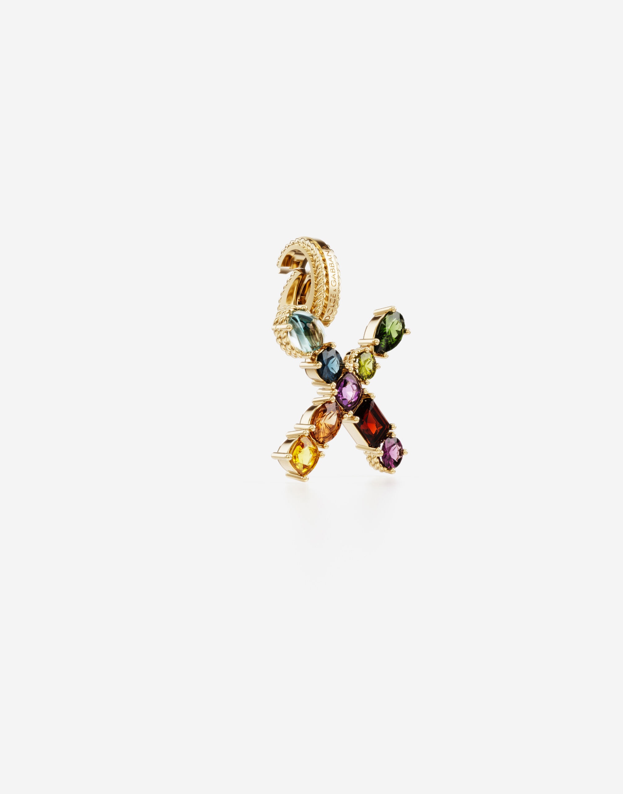 Charm X Lettering 18-carat yellow gold and multicolored gems - 2