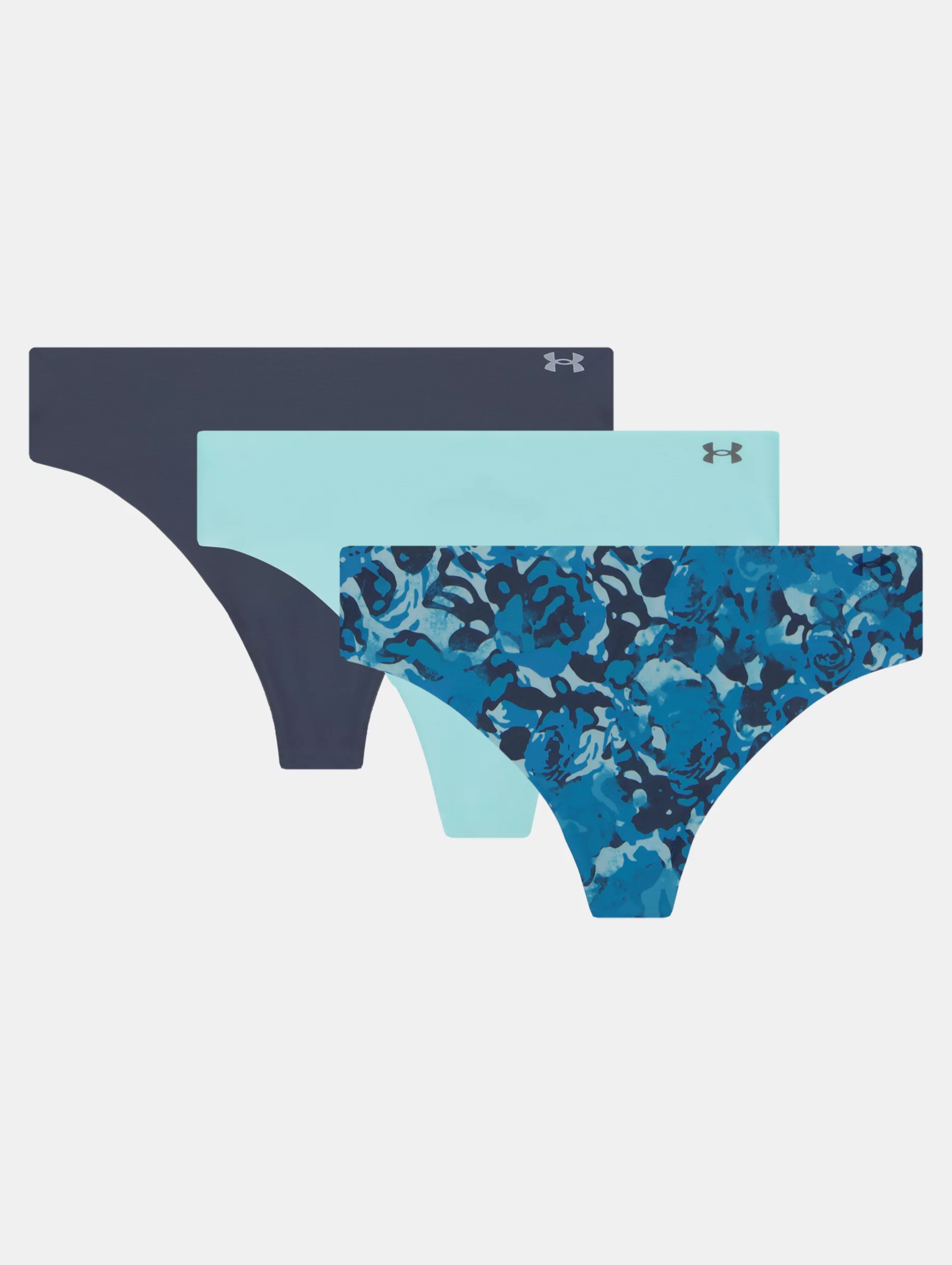Women's UA Pure Stretch 3-Pack Printed No Show Thong - 4