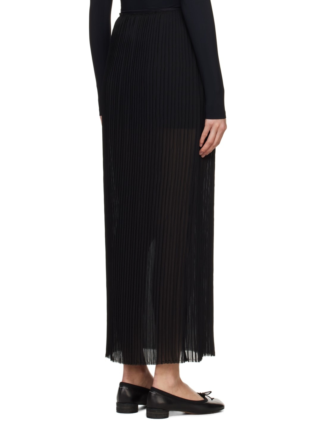 Black Sheer Maxi Skirt - 3
