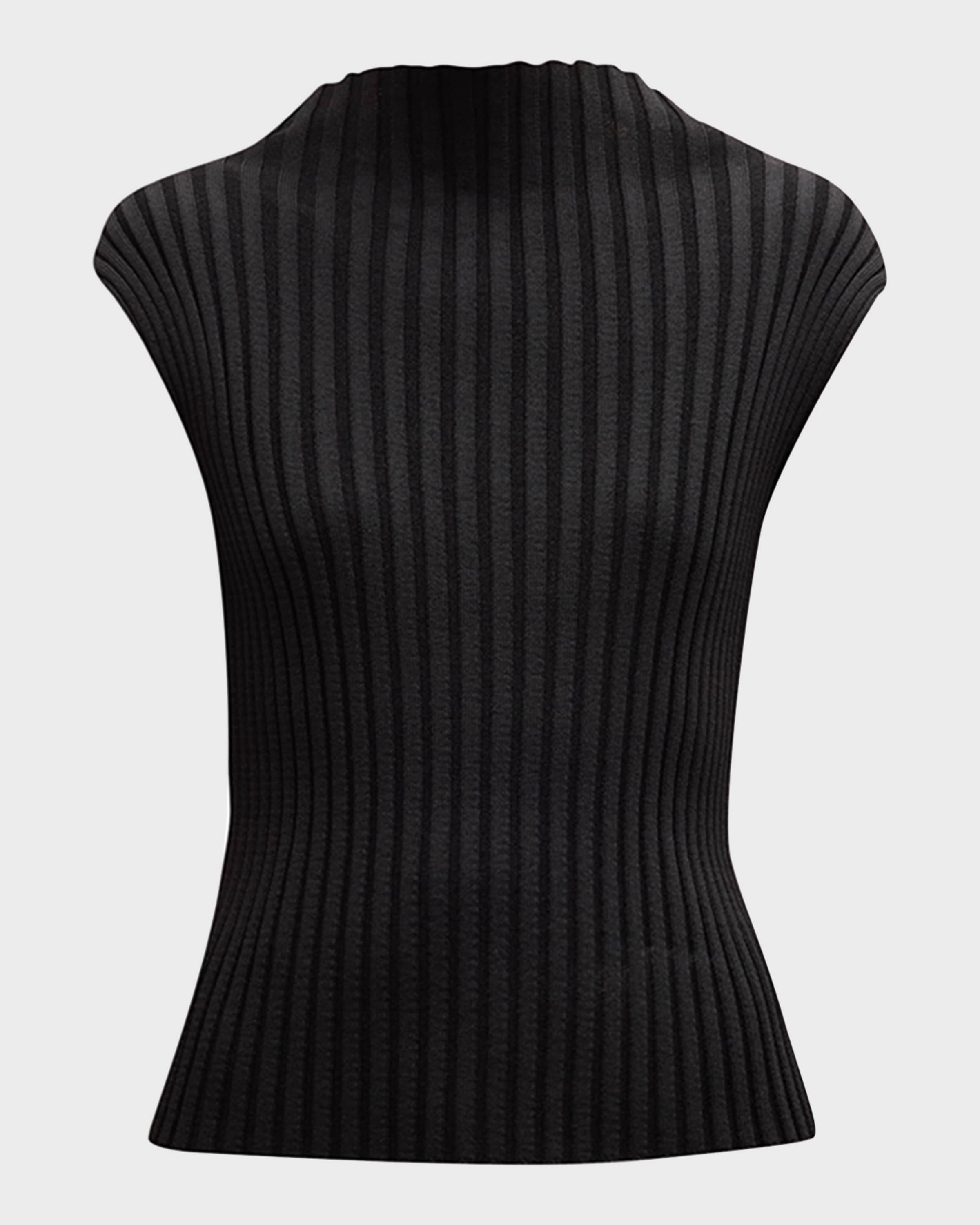 Ribbed Mock-Neck Top - 1