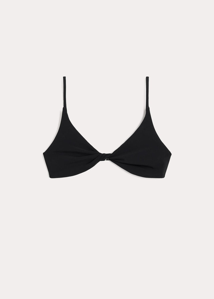 Twist-front bikini top black - 1