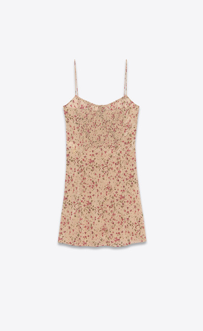 SAINT LAURENT sleeveless dress in floral crepe de chine outlook