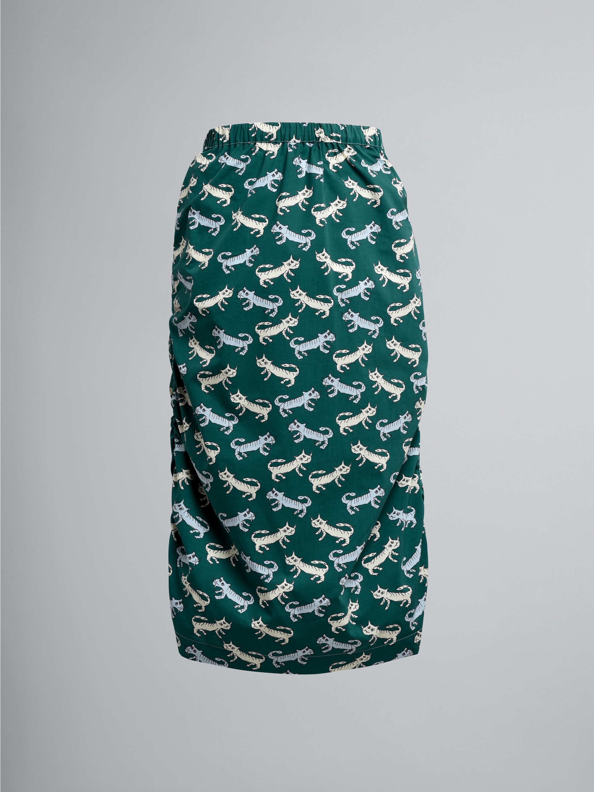 NAIF TIGER PRINT POPLIN PENCIL SKIRT - 1