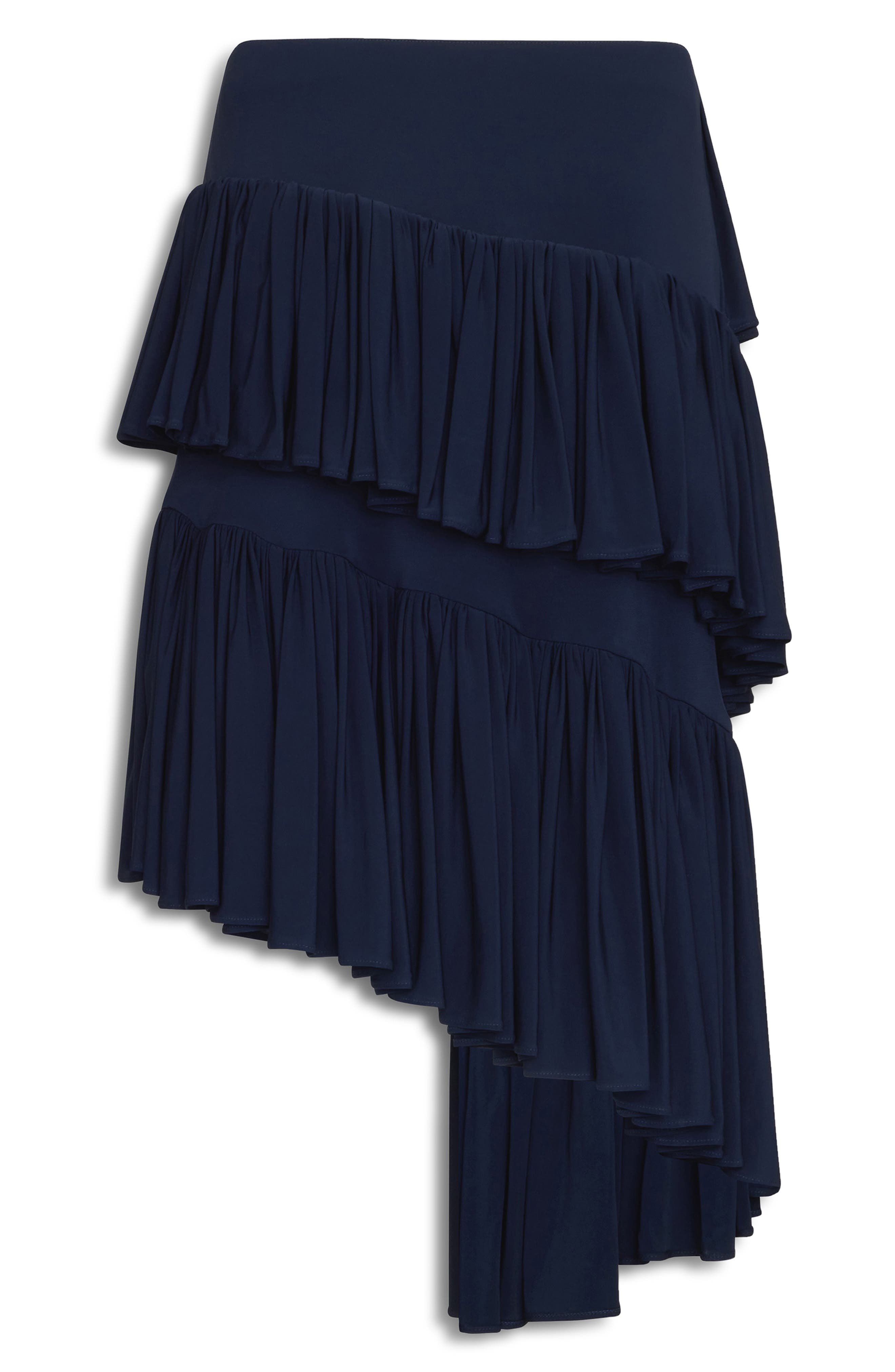 Alaïa Jersey Spiral Skirt in Marine Fonce at Nordstrom - 4
