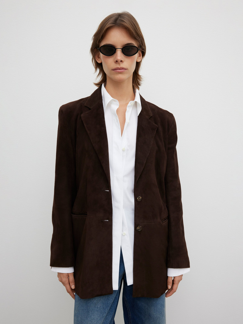 House of Dagmar Slim suede blazer outlook