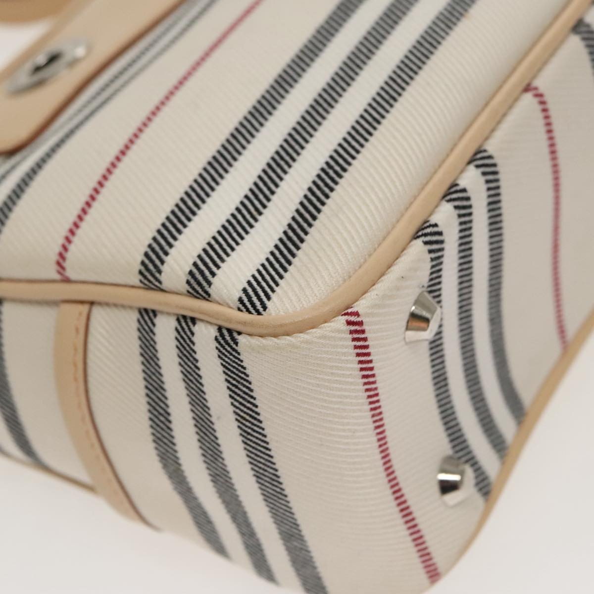 Burberry Nova Check Shoulder Bag Canvas Leather Beige White - 11