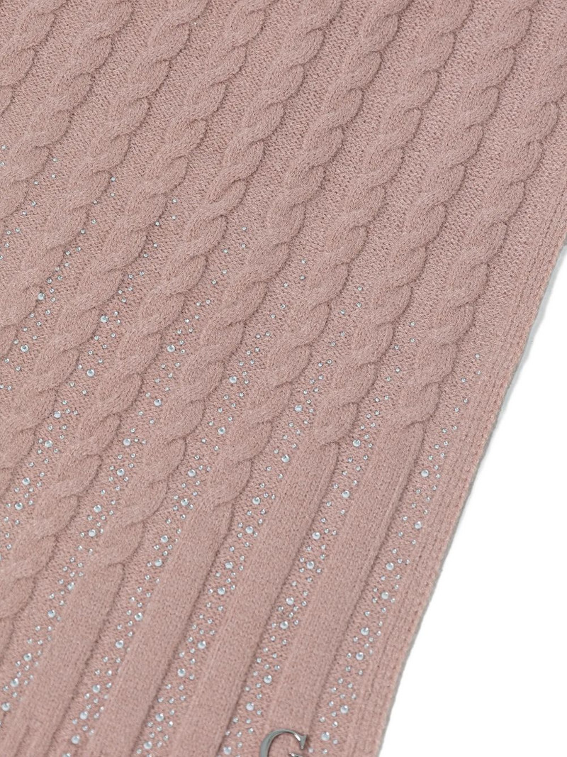 cable-knit rhinestone-embellished scarf 3