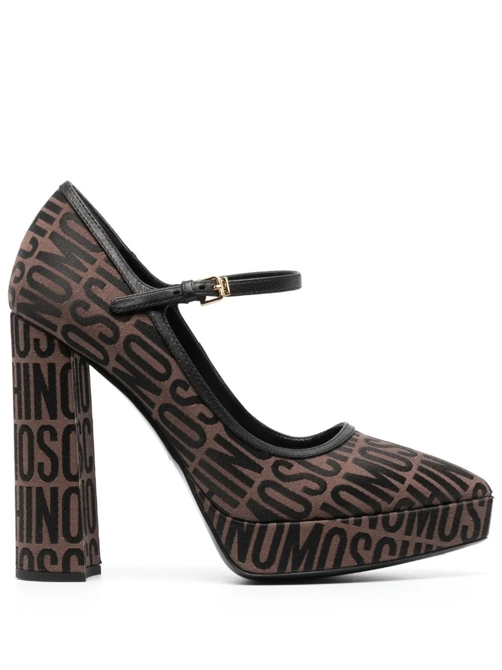 jacquard-logo 125mm block heel pumps - 1