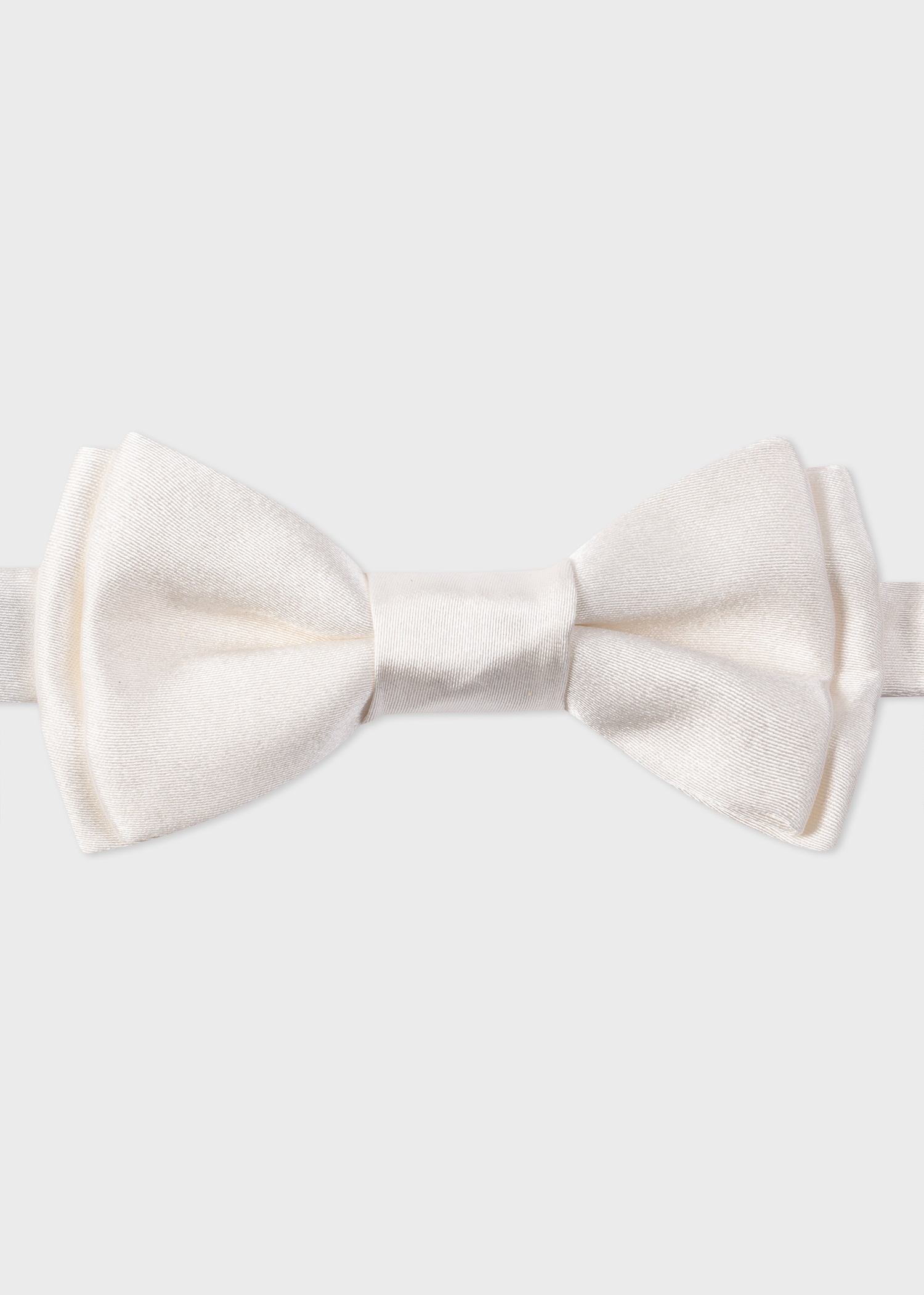 White Pre-Tied Silk Bow Tie - 1