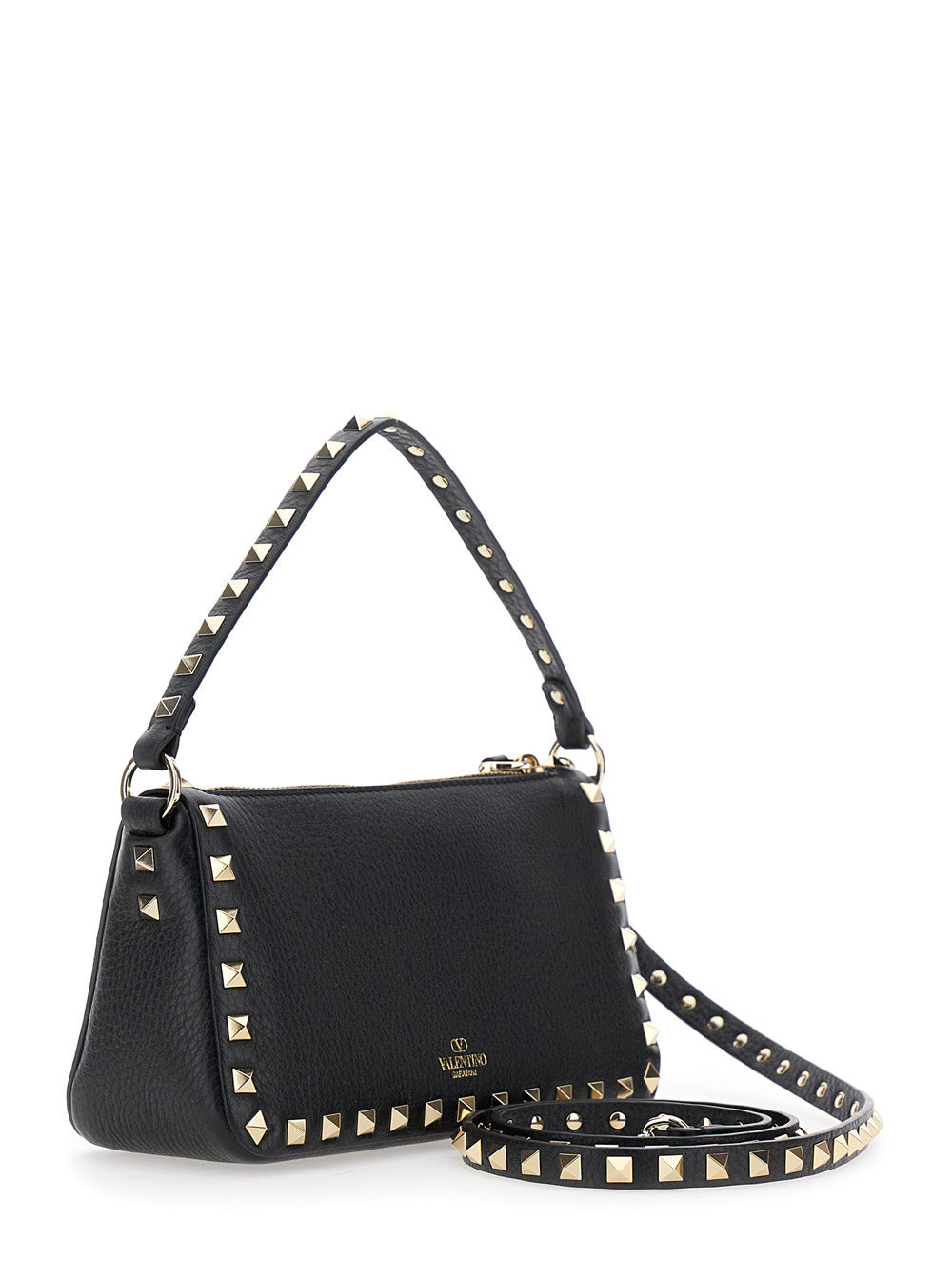 Valentino Garavani Women 'Rockstud' Black Small Handbag With All-Over Rockstud Embellishments And Re - 3