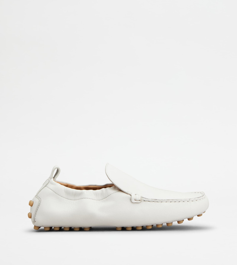 GOMMINO DRIVING SHOES IN LEATHER - WHITE 1
