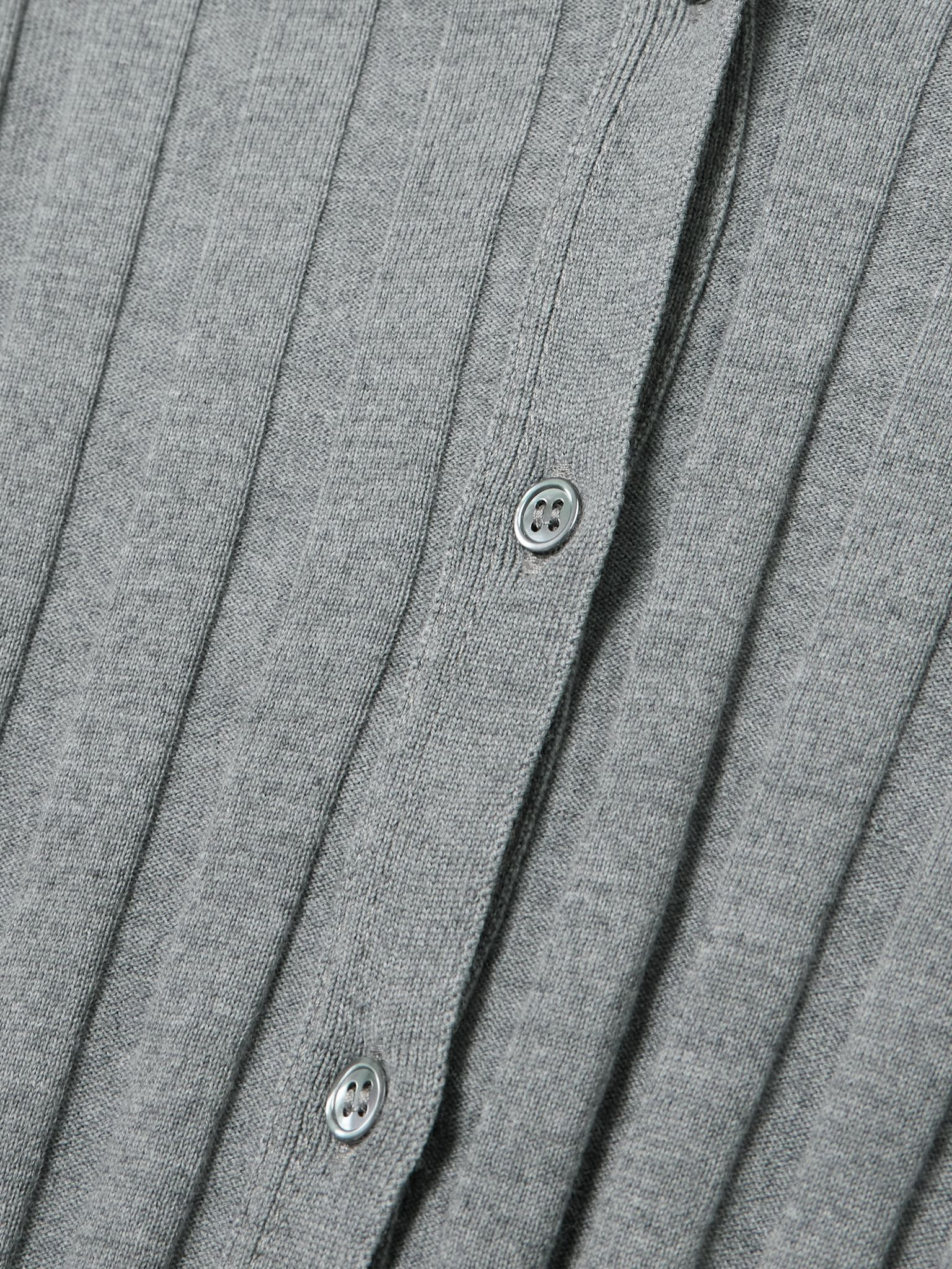 Ribbed wool cardigan Gray - 4