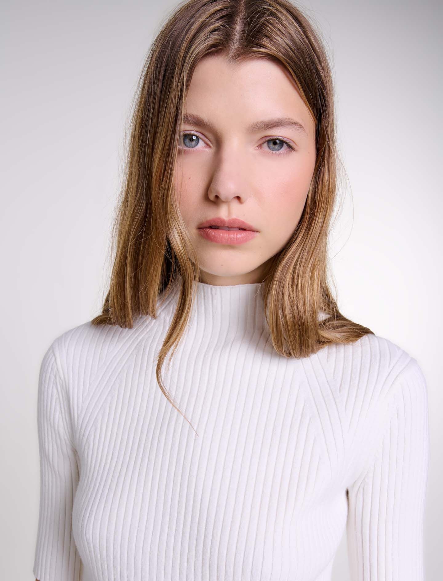 Cotton and silk ribbed top - 6