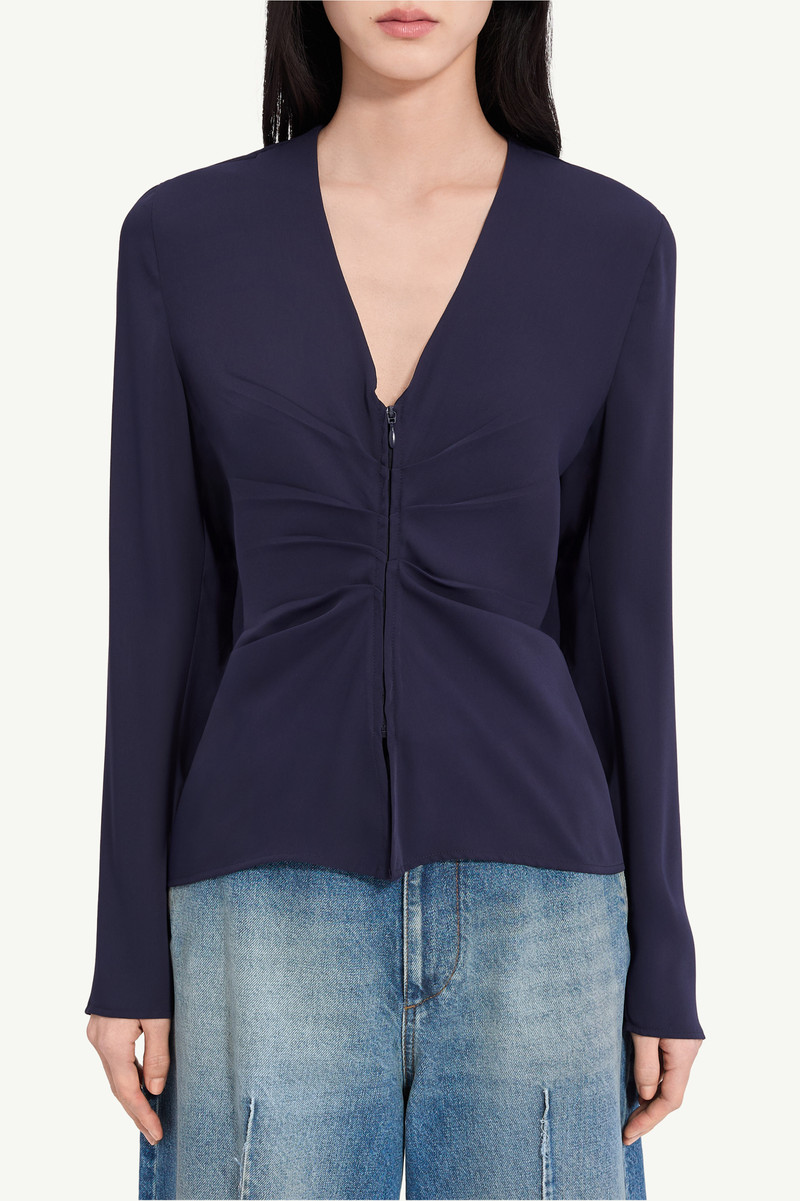Gathered V-neck top 4