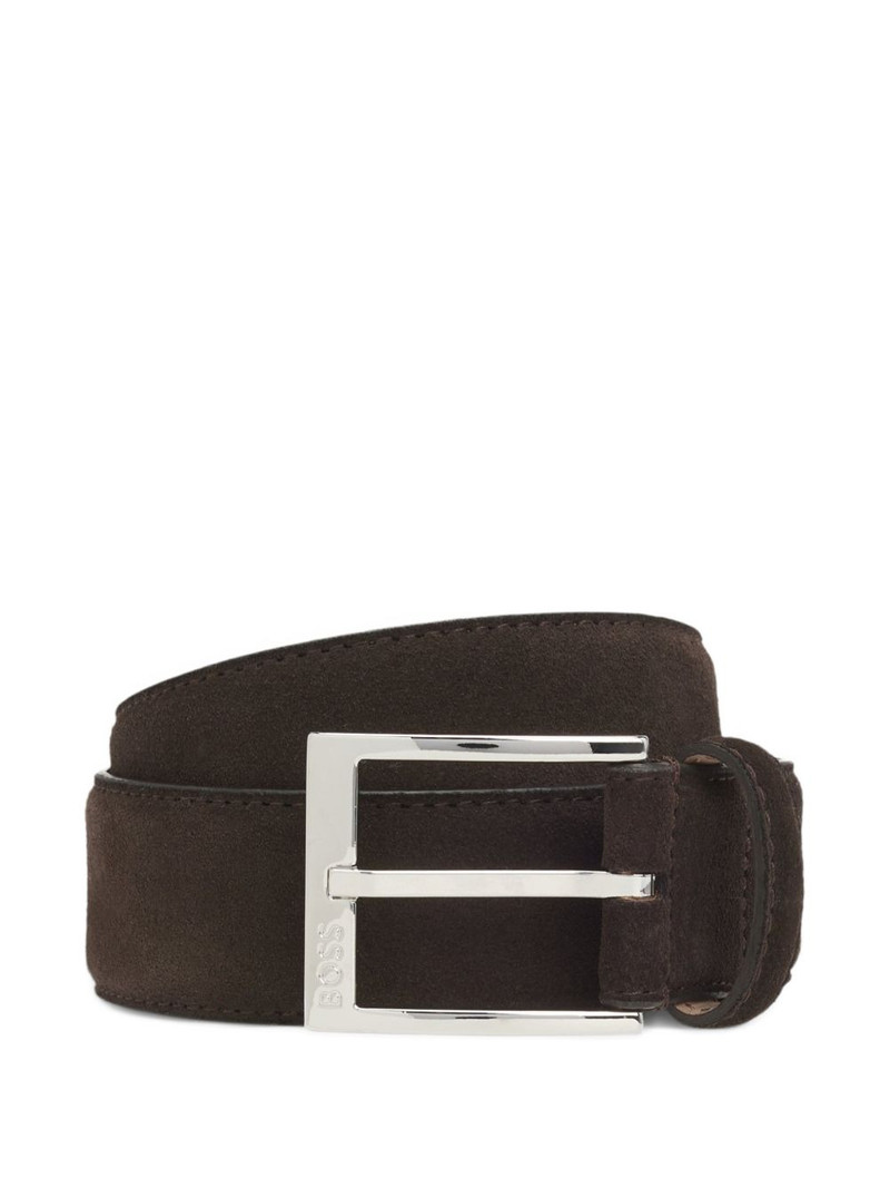 square-buckle leather belt 1