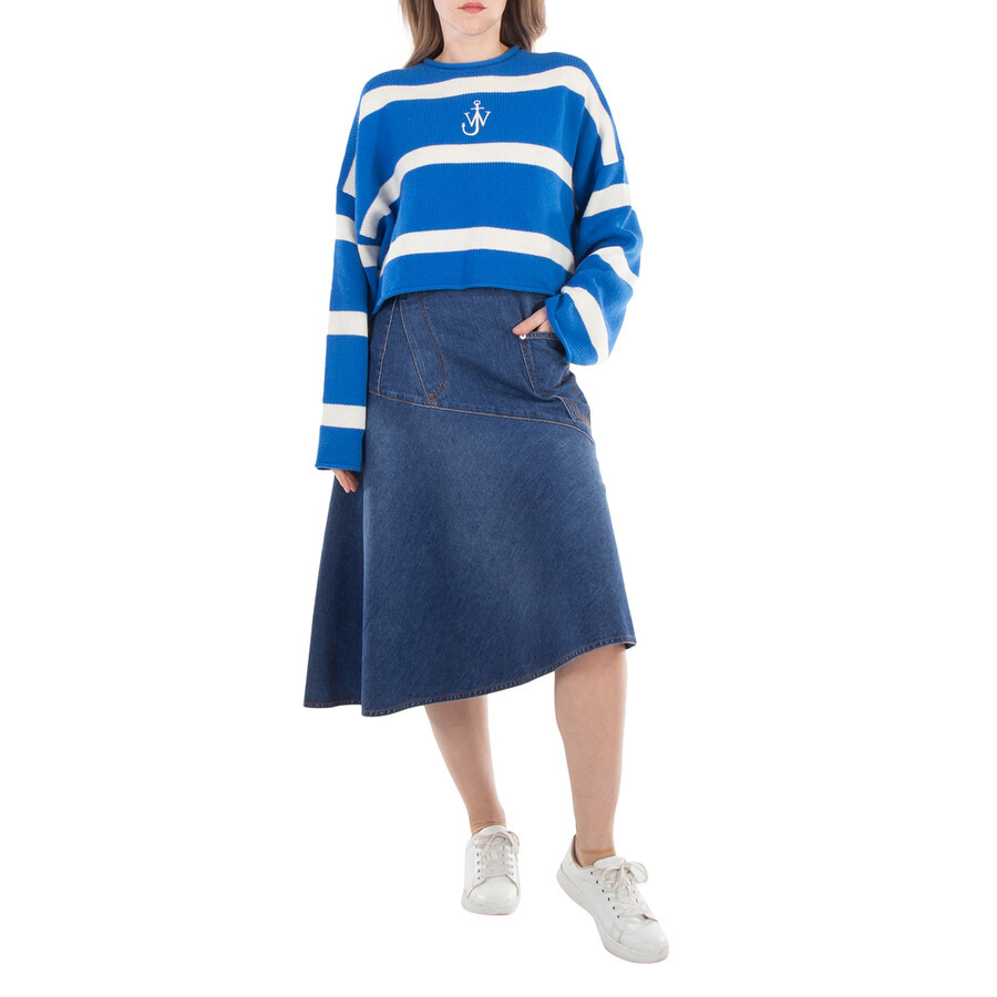JW Anderson Anchor Logo Striped Cropped Jumper - 3