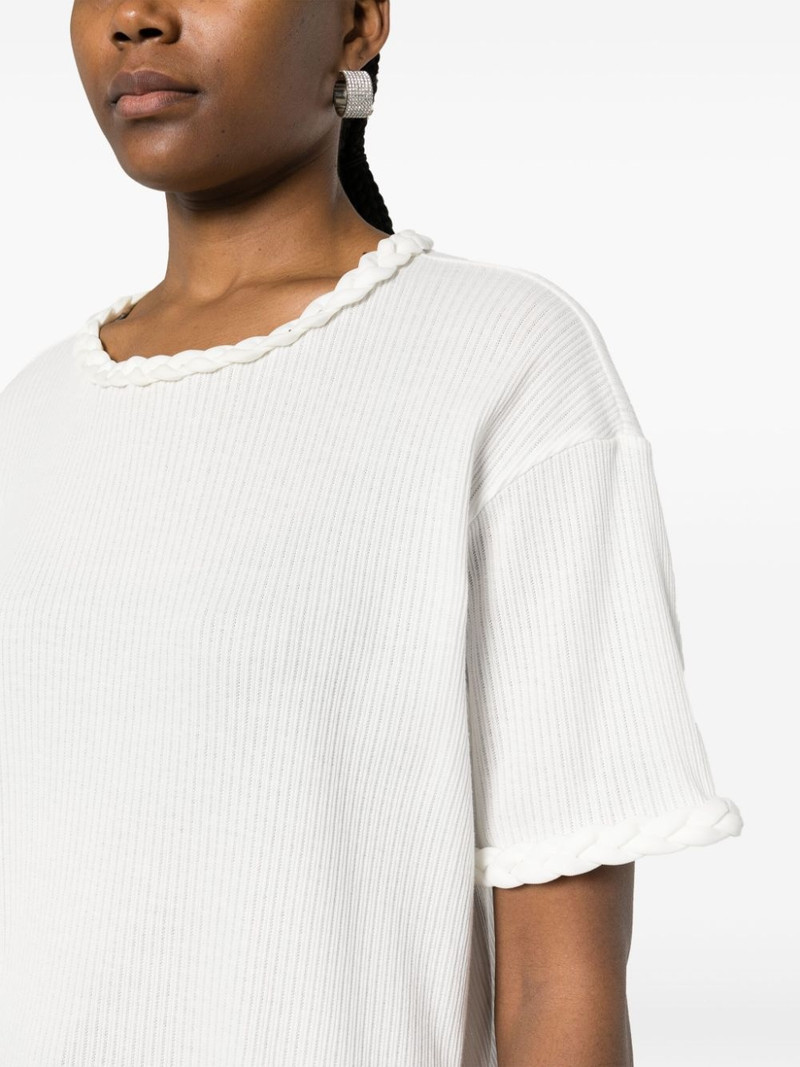 braid-detail cotton T-shirt 5