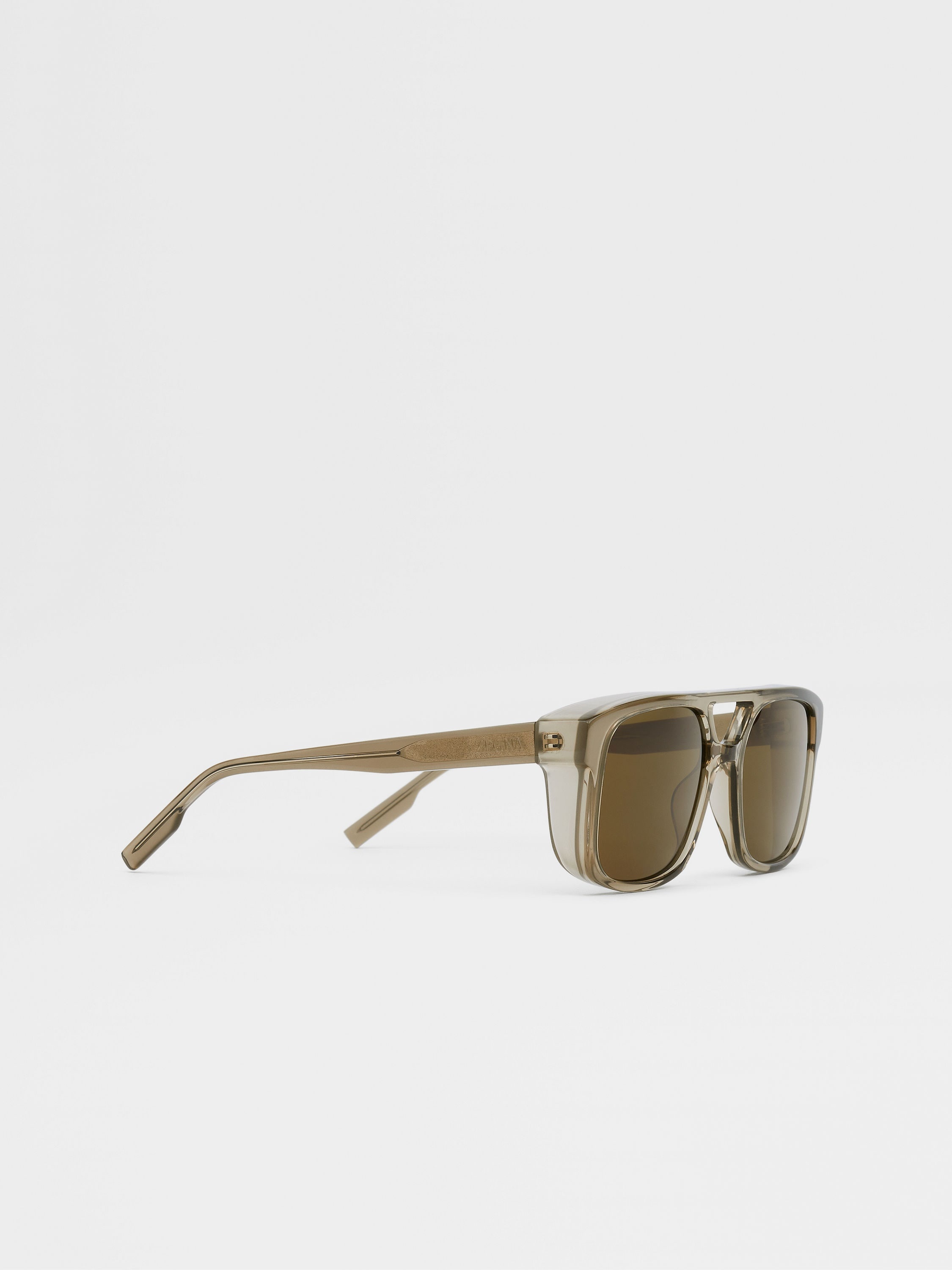 TRANSPARENT BROWN FASHION SHOW SUNGLASSES - 3