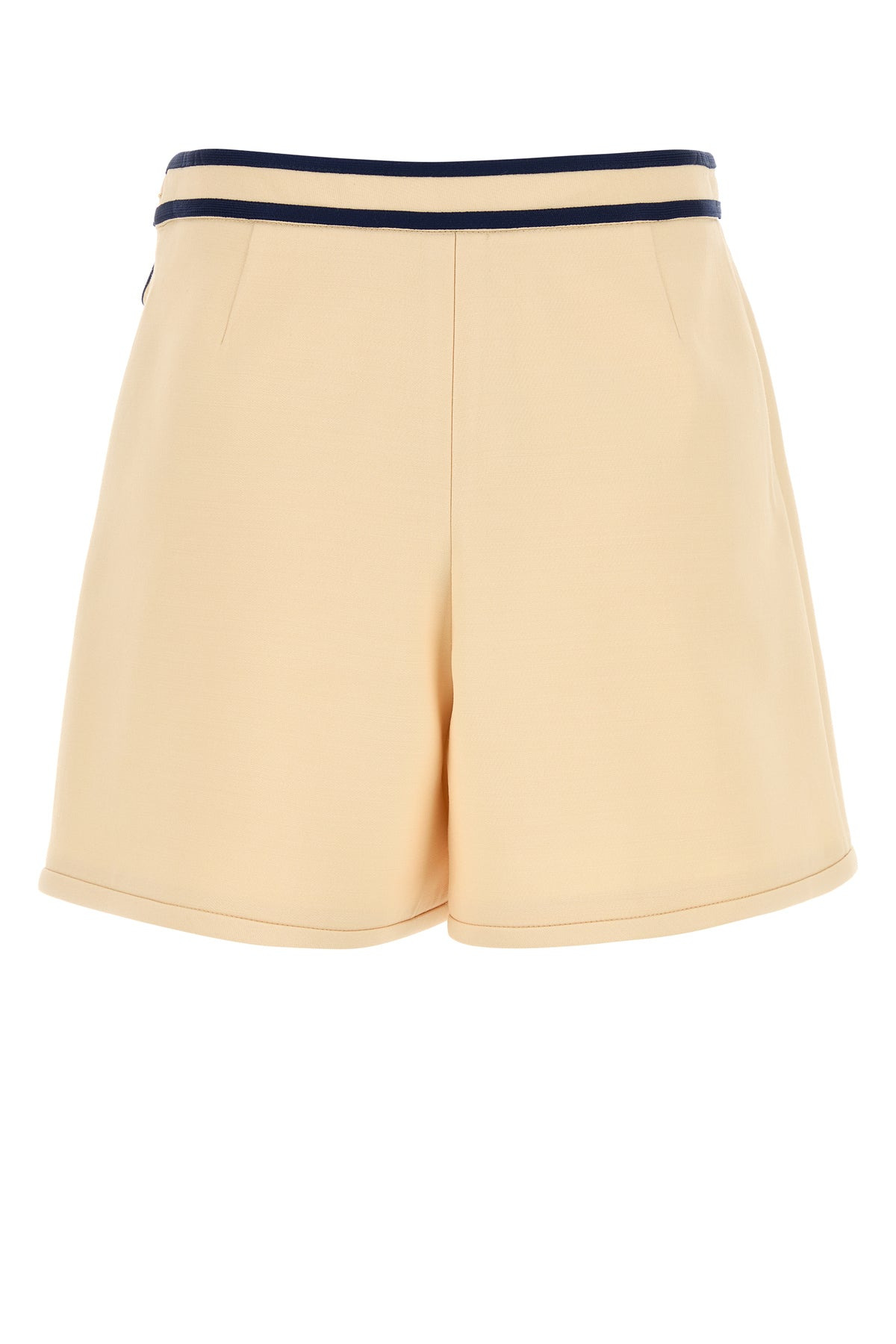 Cream crepe shorts - 2