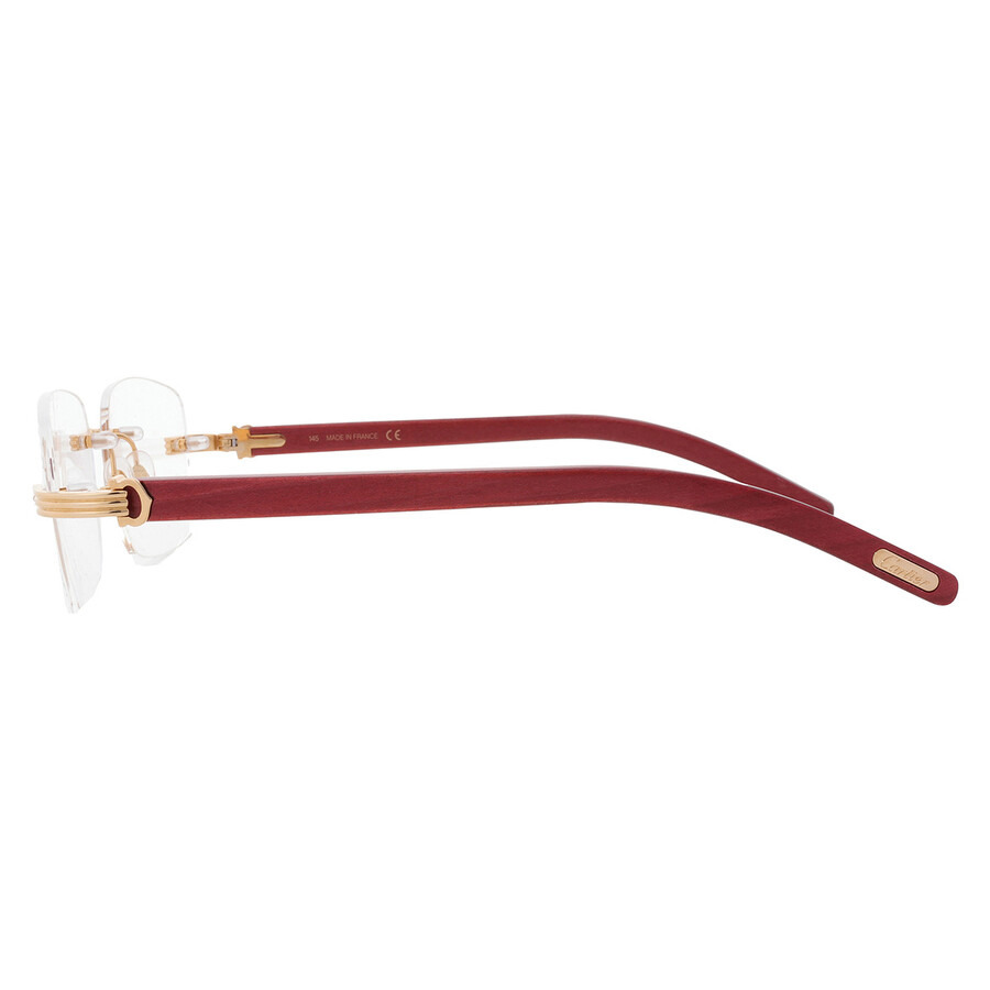 Cartier C Decor Demo Rectangular Men's Eyeglasses CT0286O 004 56 - 4