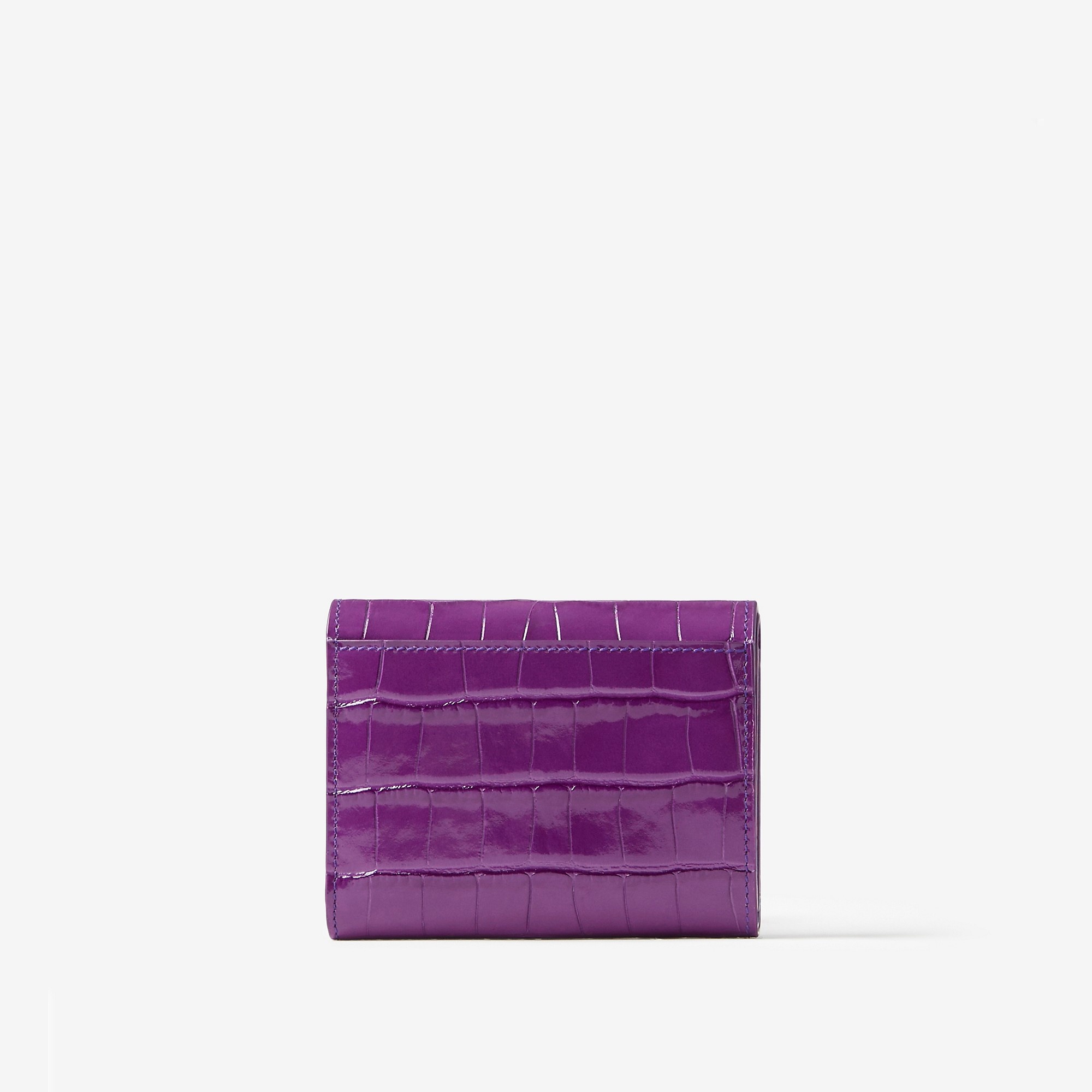 Embossed Leather TB Compact Wallet - 3