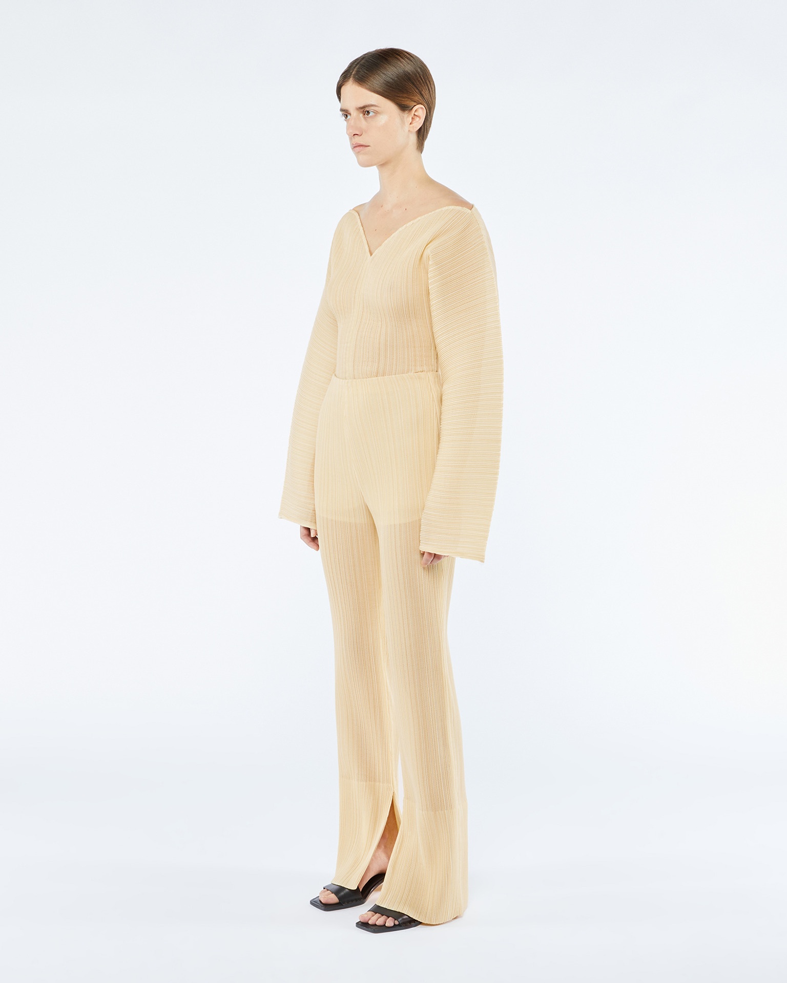 BERRA - Stretch pleat trousers - Creme - 5