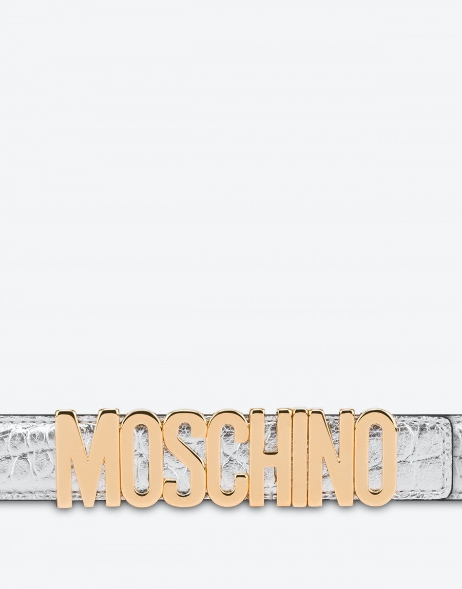 LOGO LETTERING CROCODILE-PRINT BELT - 2