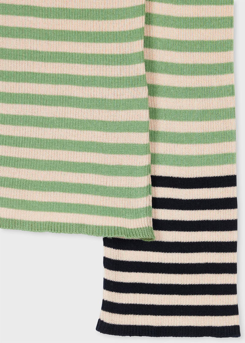 Paul Smith Women's Organic Cotton Green Stripe Cardigan outlook