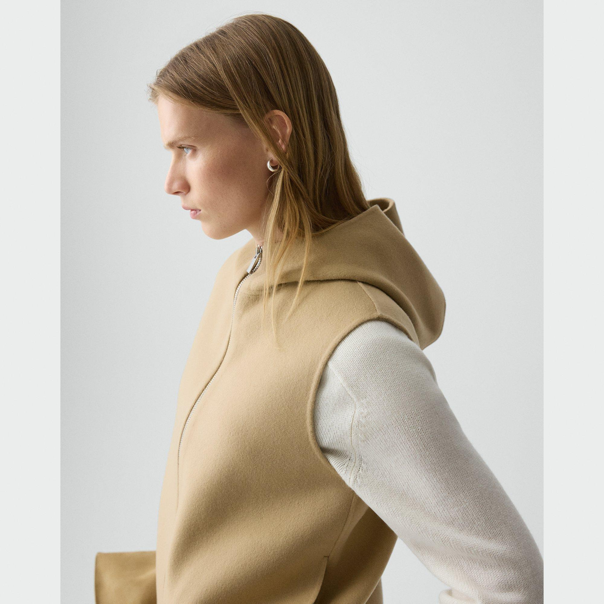 Hooded Vest in Double-Face Wool-Cashmere - 5