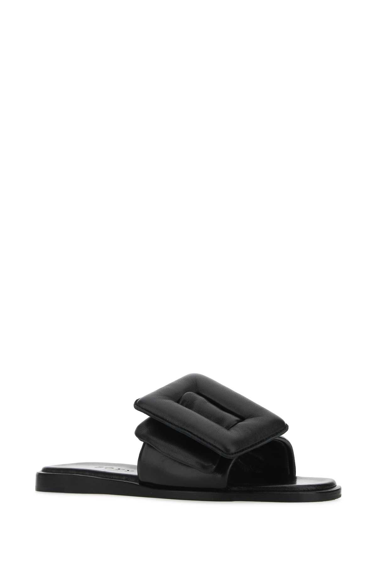 BOYY - Boyy Women Black Leather Puffy Slippers - 2