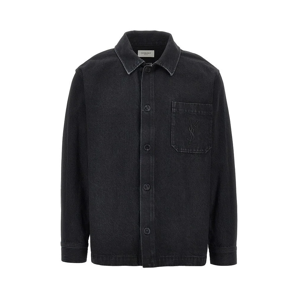 Saint Laurent Denim Overshirt Black Men - 1