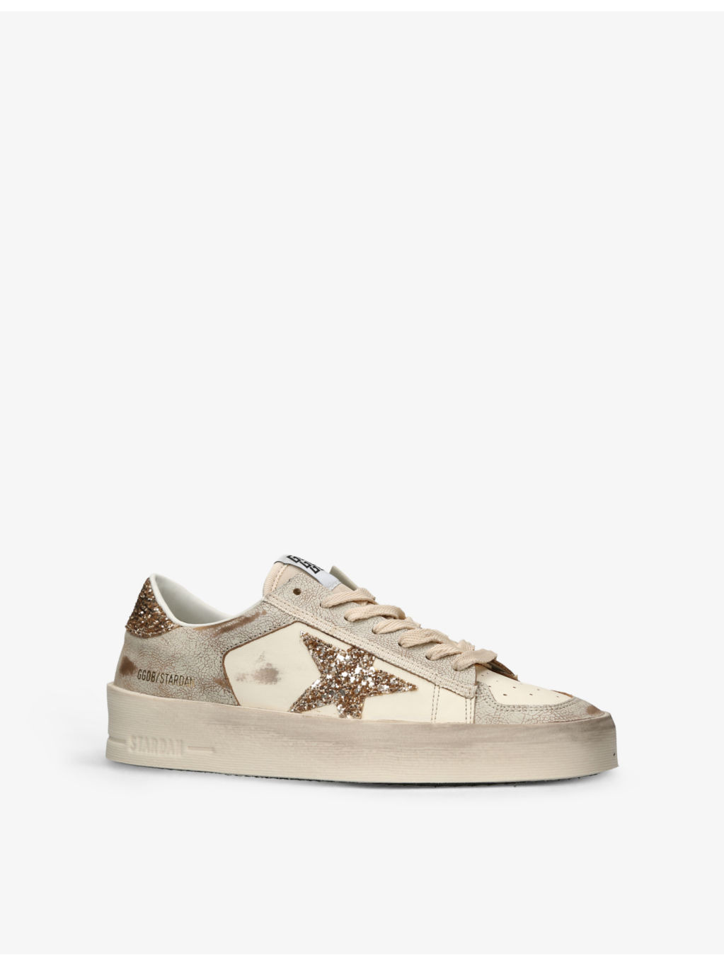Stardan star glitter-embellished leather trainers - 3