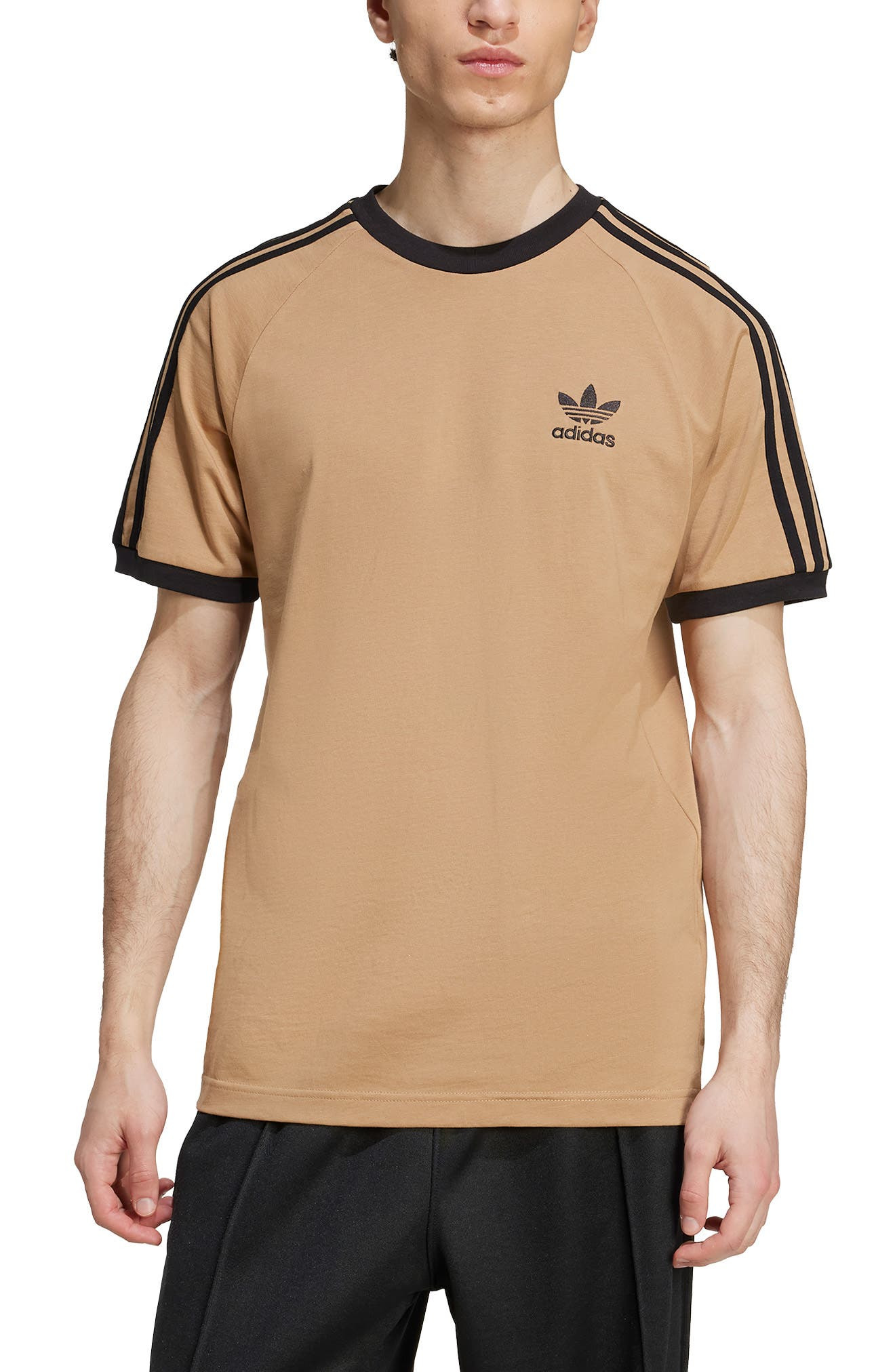 adidas Adicolor 3-Stripes T-Shirt in Cardboard/Black at Nordstrom - 1