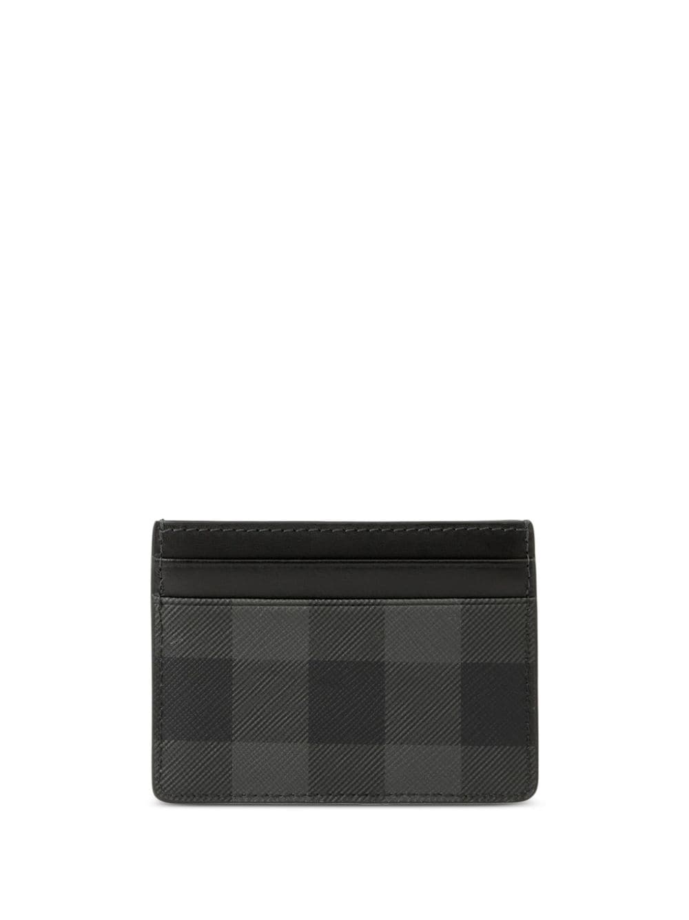 check-pattern leather cardholder - 2