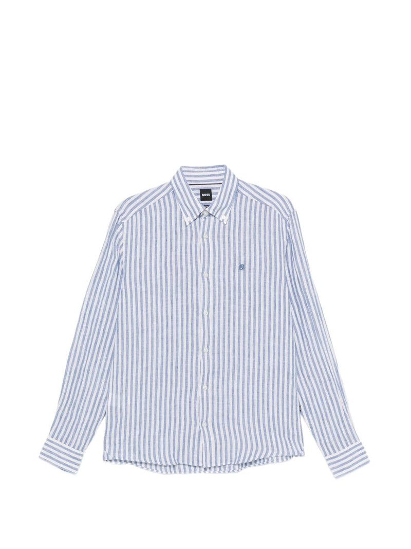 vertical-stripe linen shirt 1