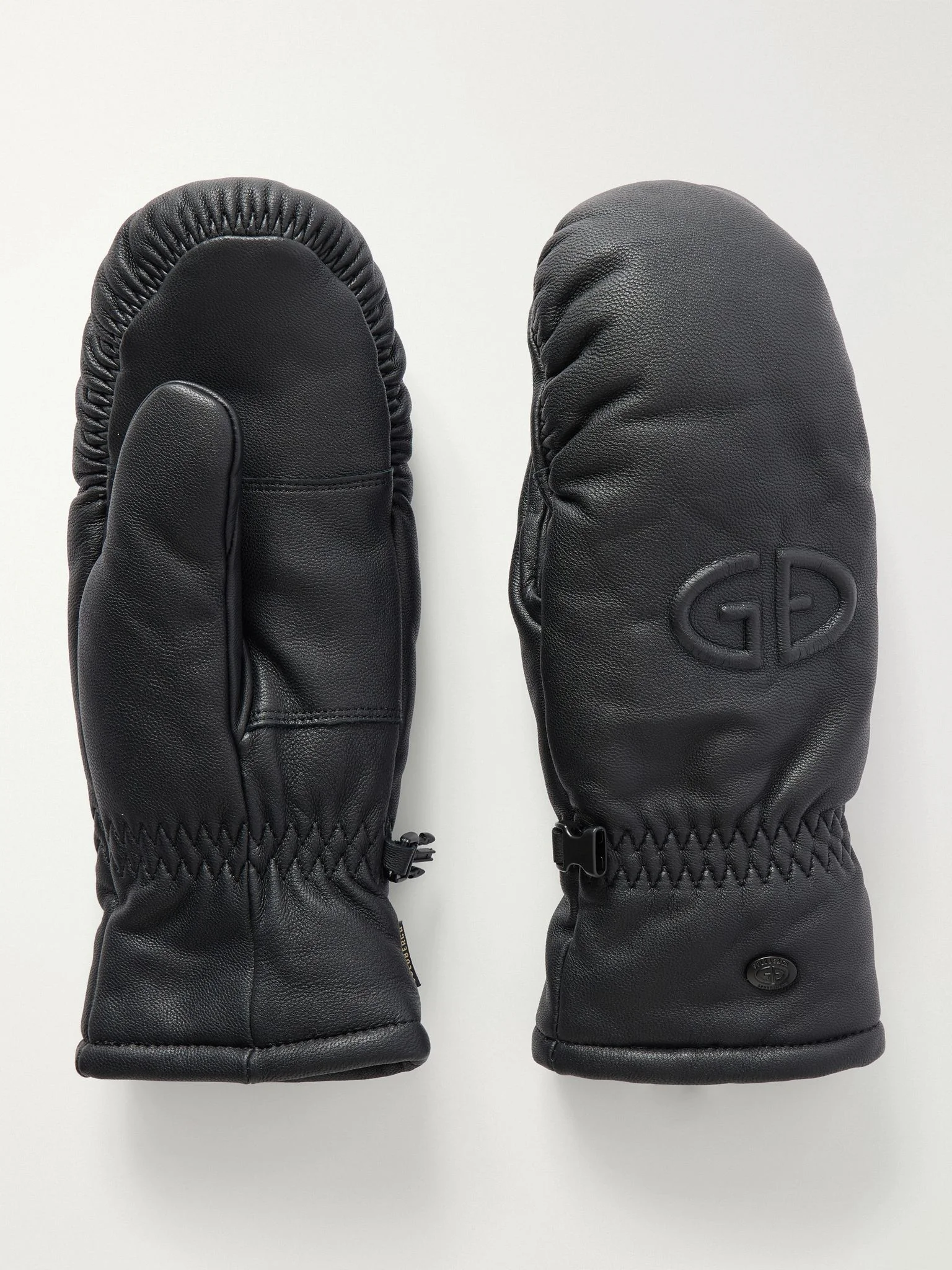 Hilja padded leather mittens Black - 1