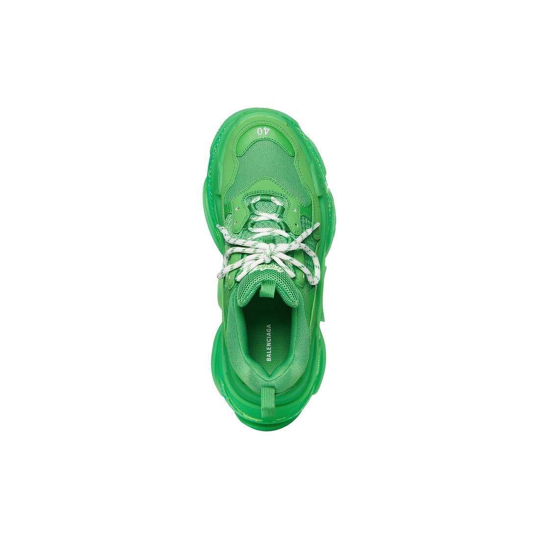 Men's Triple S Sneaker Clear Sole in Fluo Green - 6