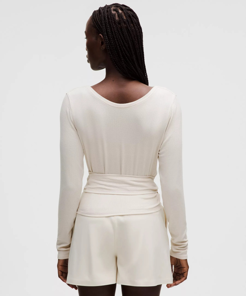 Front-to-Back Wrap-Waist Long-Sleeve Shirt 3