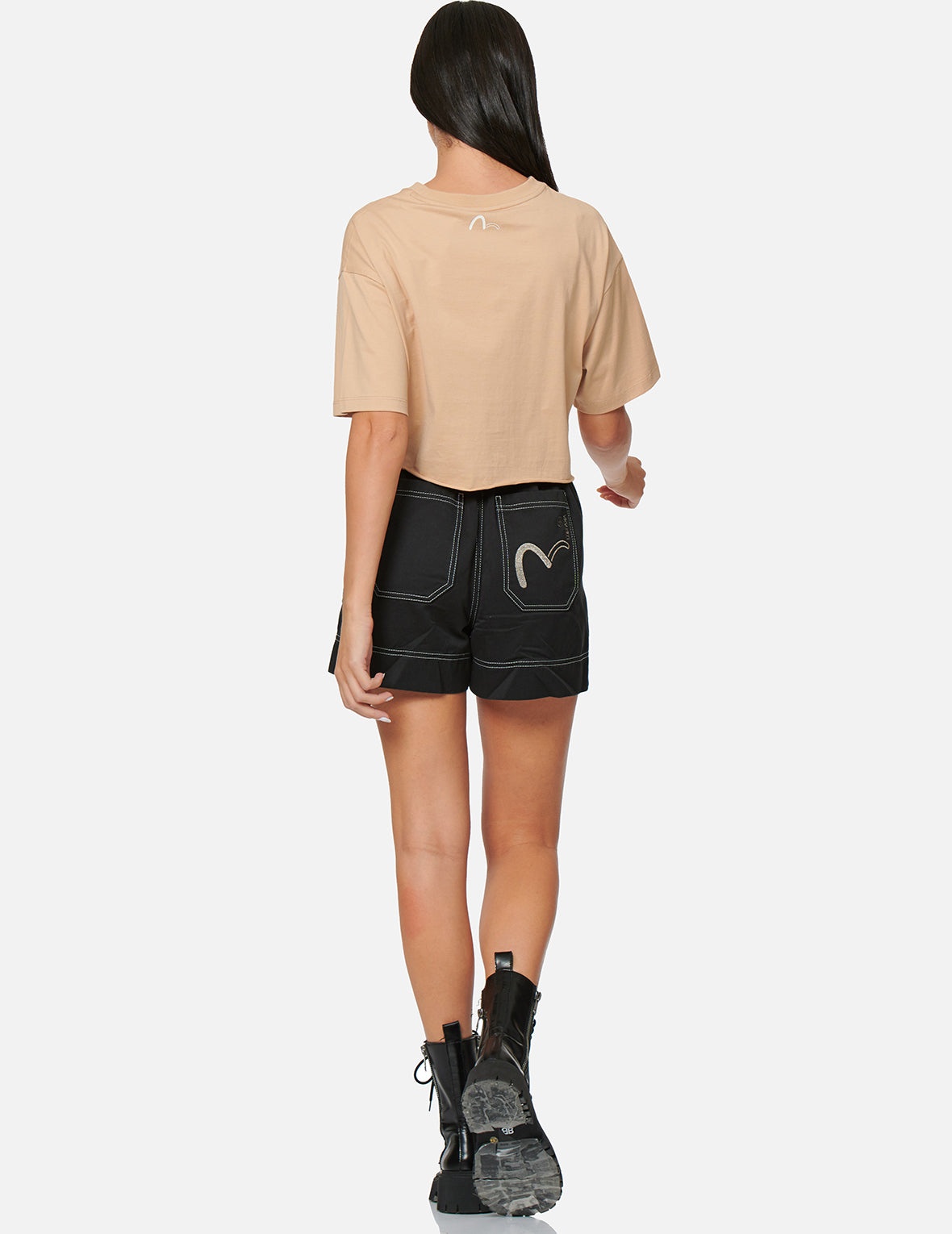 Logo Print Tie Front Drop-shoulder T-shirt - 6