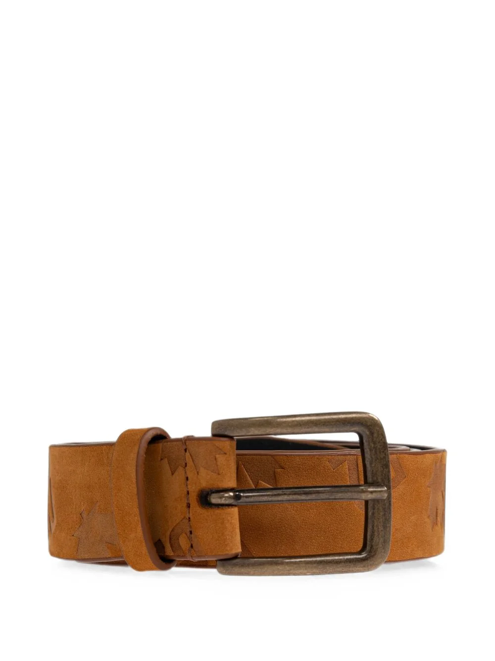 leather belt with monogram - 1