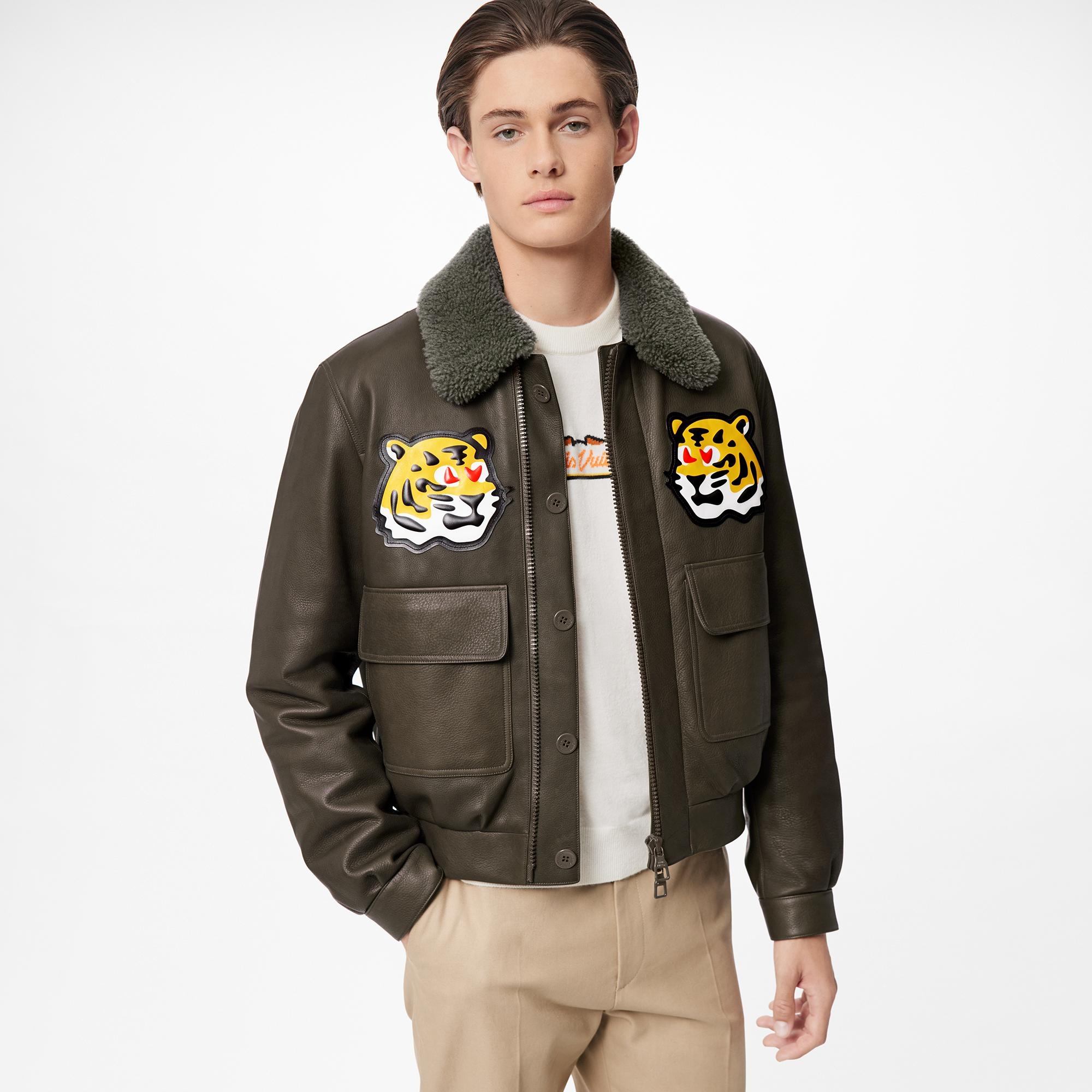 Leather Blouson With Tiger Patches - 3